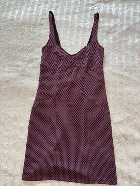 Free People Burgundy Mini Dress with Black Polka Dots - Size Small NWOT